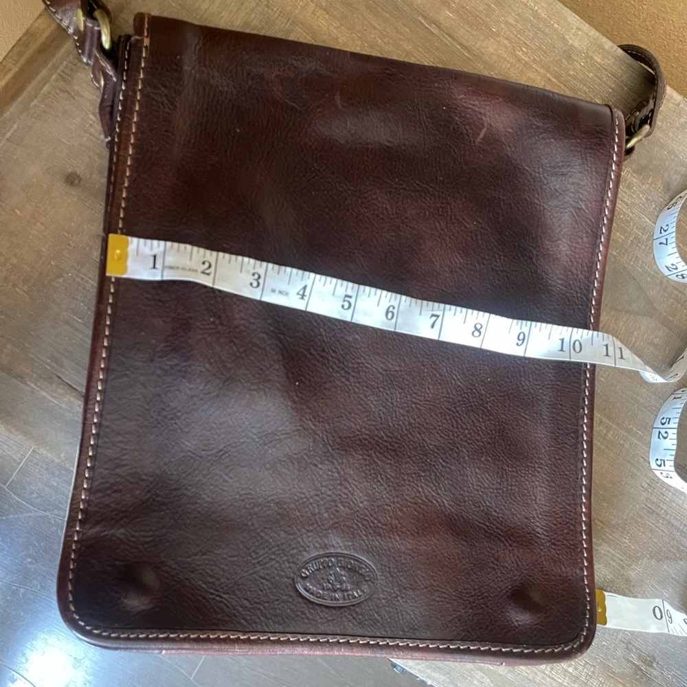 GRUPO GIORGIO 1966 Vera Pelle genuine brown leather crossbody made in Italy